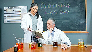 Hot Professor Loses Control After Drinking Student’s Sex Juice in Wild Lab Fuck-Up