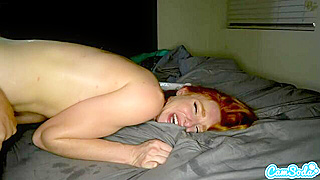 Redhead Moans Loudly As She Gags On Thick Cock, Gets Pounded Hard In Every Hole