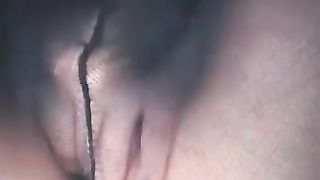 Homemade nylon fetish solo with my BBC slut fingering her wet crack