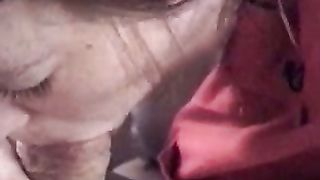 Mature dark brown slutwife gives her 1st ever irrumation on VHS livecam clip