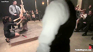 Horny doxy bonded and dominated on cage