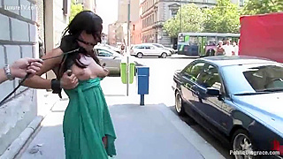 Submissive brunette hair unleashes her sexual enjoyment and screwed by jules