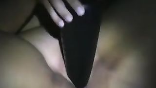 My white women finger-fucks her smooth bawdy cleft after toying it