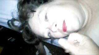 My big beautiful woman cheating wife can not go a day out of engulfing my dick on camera