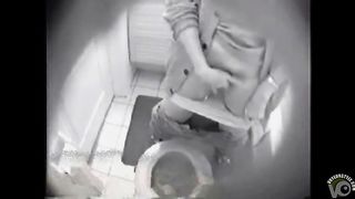 Slutty wife masturbate bathroom quickie with her pants down
