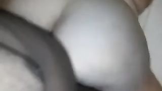 Black pecker going in that white chick's vagina like a rocket
