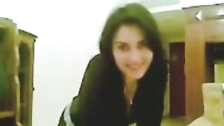 Arab hot sweetheart takes off her pants and exposes her sexy and appetizing gazoo cheeks