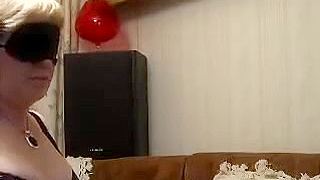 Old blindfold slut with with nasty body sucks my pecker