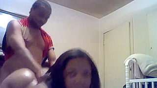 My gangsta ally bonks his hefty swarthy wench doggy position on web camera