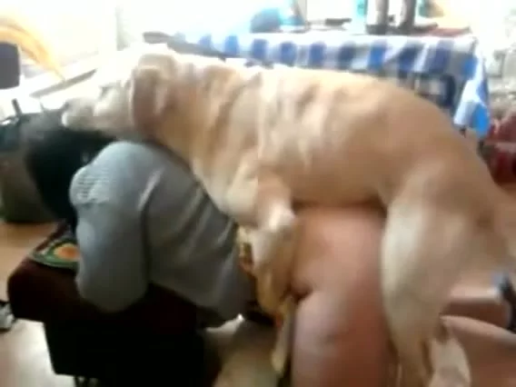 Mature With Large Butt Cheeks Copulate With Her Dog