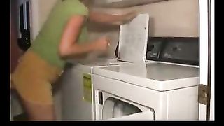 Rough sex over a washing machine
