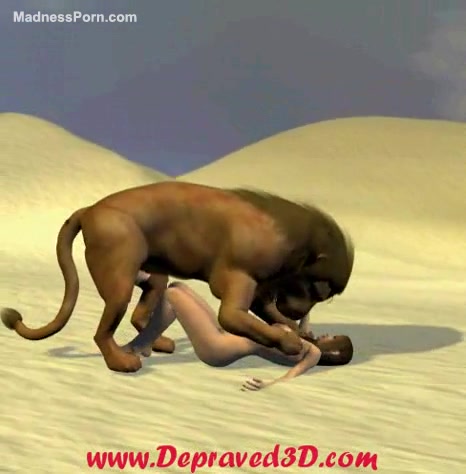 466px x 474px - Brown-haired cheating wife is having intercourse with a large lion ...