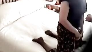 Quick masturbation of my mom on bed. Hidden cam