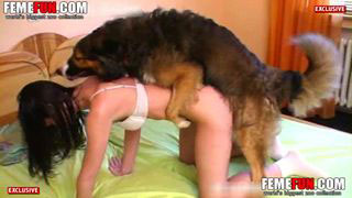 Home Zoo XXX] Dog sex in doggy pose with a very spicy redhead ...