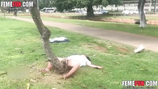 Brutal ass punishment for this never before seen wife punished outdoors