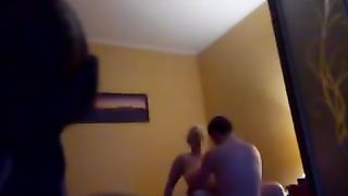Mature slut goes for her son's cock in a real incest video and enjoys pussy fucking