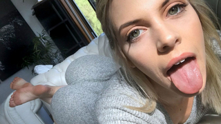 Beautiful and young blonde girlfriend has made her man cum on her face but wants more