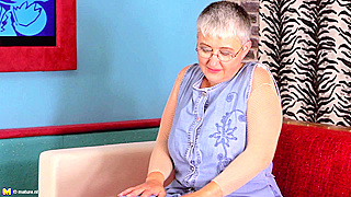 Frisky Granny Gets Off In Solo Pleasure Session With Her Horny Fingers