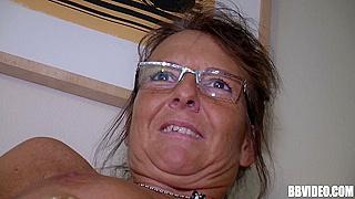Seductive Woman Wearing Glasses Masturbating Fingers Solo