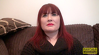 Curvy Redhead Slut In Lacy Bodystocking Sucking And Fucking A Big Dick Insatiably