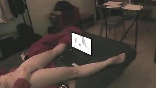 My wiife masturbating while watching porn.