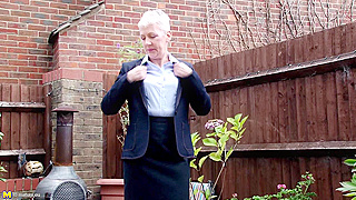 Sultry Brit Granny Moans Wildly Sucking Cock Outdoors, Ass Fucking Intense