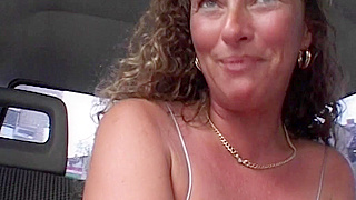 Busty Mature Blonde Gets Fucked Hard in a Van by a Young Stud
