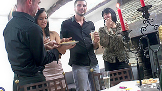 Filthy Sluts Amelie and Lucie Get Hammered in Rough Group Fucking Session