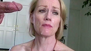Witness a Hot Granny, Wicked Sexy Melanie, Devouring Cum Like a Total Slut