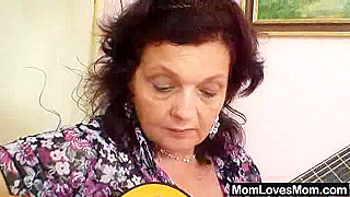 Hot Grannies Pleasure Each Other with a Double Ended Dildo