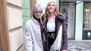 Watching Mature Sluts Angelica and Irenka Get Naughty in Stockings