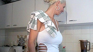 Stunning Glasses-Clad Blonde on Her Knees Sucking Cock Like a Pro