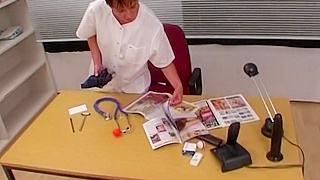 Busty MILF Nurse in Sexy Stockings Takes on Two Horny Doctors in Office