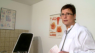 Horny Mature Euro Doc Pleasures Her Wet Cunt with Huge Dildo in Hospital