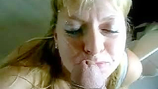Curvy Blonde Milf Gets Her Face Covered in Hot Cum
