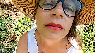 Sexy Mature Busty Babe Gets Naked and Pleasures Herself Outdoors