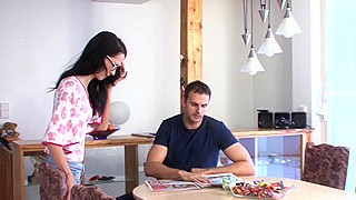 German Mature Gets Pounded Hard on the Table in a Wild Quickie Fuck
