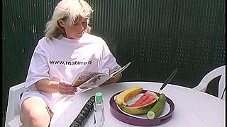 Mature Blonde MILF Craves Big Cocks While Masturbating to Porn Mags