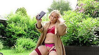 Filthy Blonde Ashley Rider Teases and Plays in Sexy Lingerie