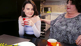 Naughty 19-Year-Old Darcy Dark Eats Out Her Big Ass BBW Girlfriend Edina