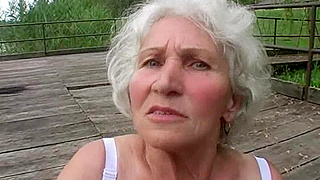 Nasty Granny Fucks Her Hairy Pussy with Toys and Blows a Huge Dick