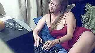 Lustful Granny in Glasses Sucks and Fucks Young Stud Doggystyle