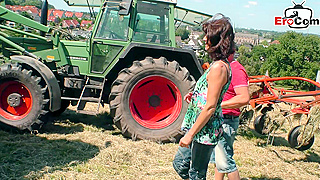 Skinny German Mature Milf Gets Fucked Hard By A Farmer Outdoors