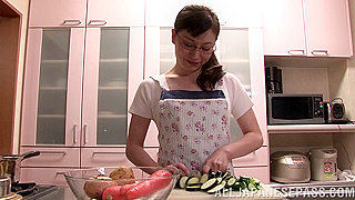 Mature Hottie Pleasures Herself In The Kitchen With Her Favorite Toys