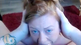 Incredible Blonde MILF Gags on Thick Cock and Takes Messy Facial