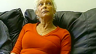 Horny Blonde Granny Moaning While Sucking and Riding a Hard Cock
