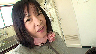 Curvy Japanese Housewife Greedily Sucking Dick in POV Until Facial