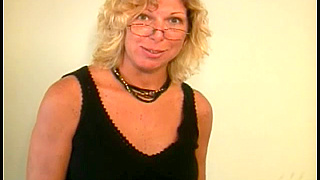 Horny Busty Mature Amateur in Glasses Greedily Sucks Neighbor's Big Cock