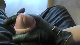 Busty Arschlady Angelique Fucked Hard While Giving Sloppy Blowjob Wearing Leather Gloves
