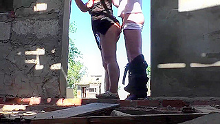 Full-figured Blonde Mom Gives Stepson Outdoor Blowjob and Hot Sex